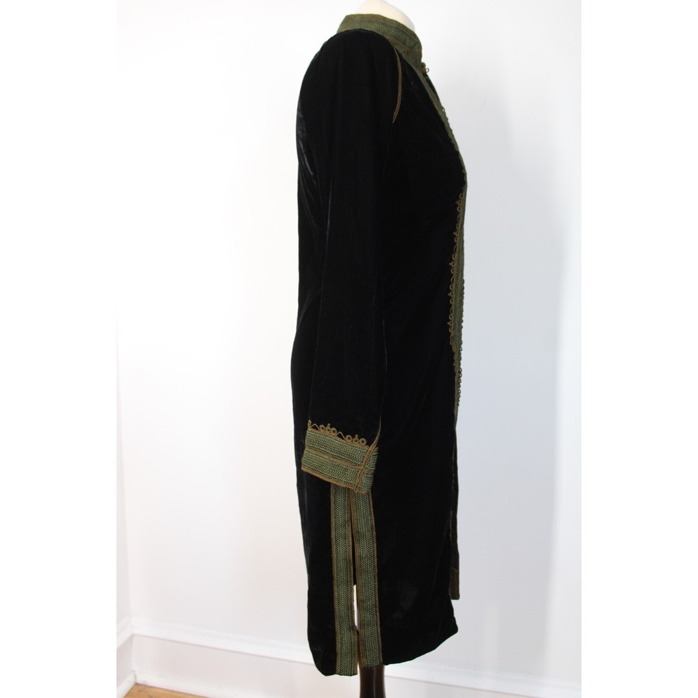 Maison du Caftan S? Casablanca Black Velvet Long Jacket Coat - Picture 4 of 10